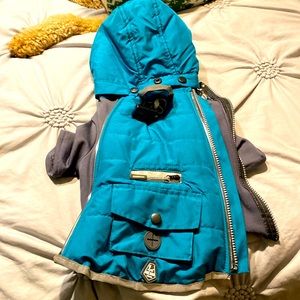 Med dog jacket with rechargeable led lights. Like new